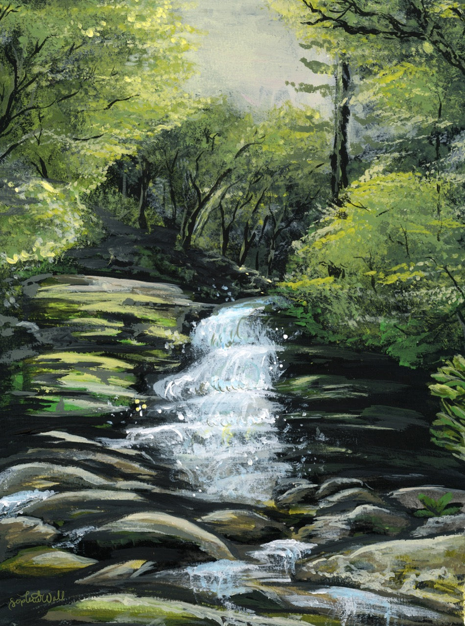 Tennessee Waterfall Acrylic Art Print | Digital Download | Nature Wall Art